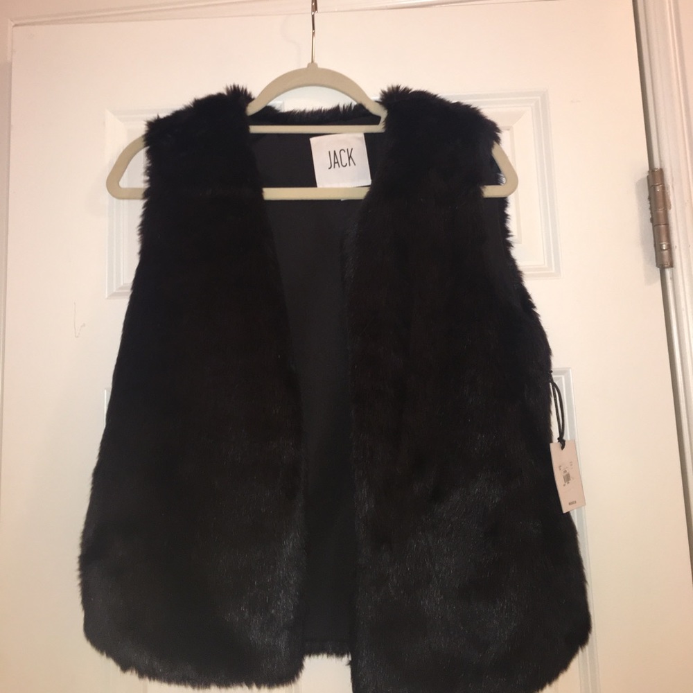 JACK FAUX FUR BLACK VEST